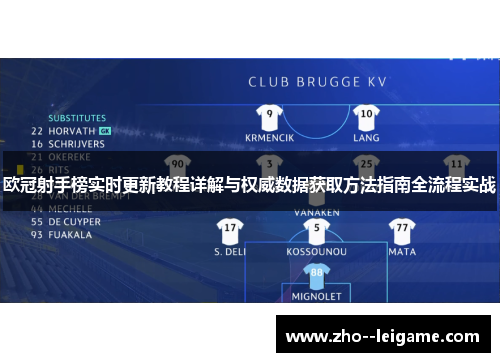 欧冠射手榜实时更新教程详解与权威数据获取方法指南全流程实战